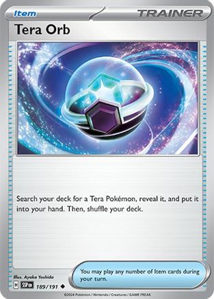 Tera Orb 189  - Reverse Holofoil SV08 Surging Sparks - Uncommon