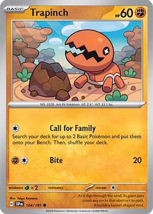 Trapinch 104  SV08 Surging Sparks - Common