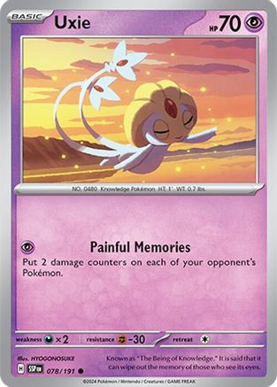 Uxie 078  - Reverse Holofoil SV08 Surging Sparks - Common