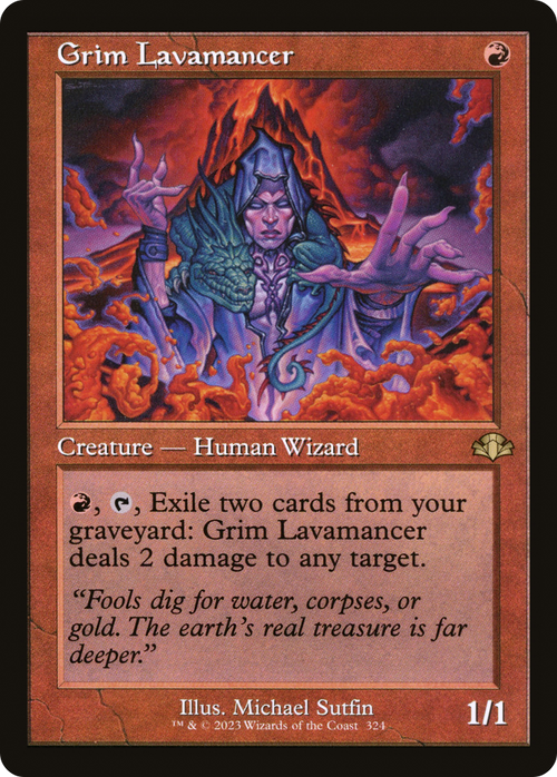 Grim Lavamancer (Retro Frame) (DMR-324) - Dominaria Remastered