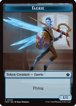 Faerie // Fish Doubled-Sided Token (FDN-9 // 10) - Foundations