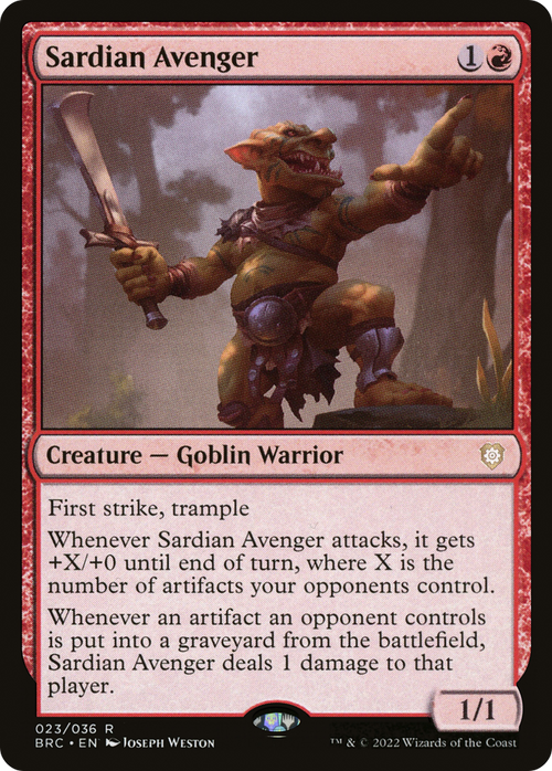 Sardian Avenger (BRC-023) - The Brothers' War Commander Foil