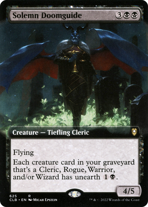 Solemn Doomguide (Extended Art) (CLB-625) - Commander Legends: Battle for Baldur's Gate: (Extended Art)
