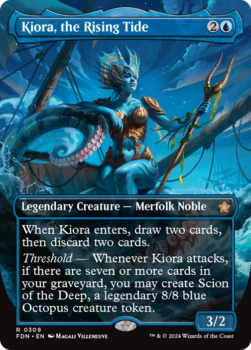 Kiora, the Rising Tide (Borderless) (FDN-309) - Foundations
