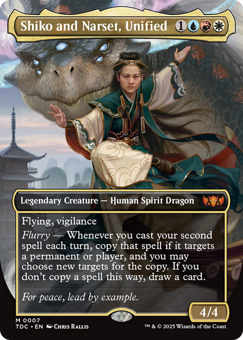 Shiko and Narset, Unified (Borderless) (TDC-007) - Commander: Tarkir: Dragonstorm Foil