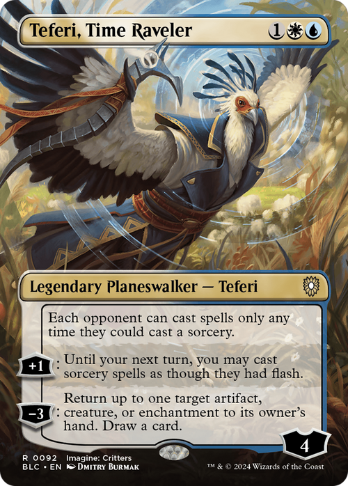 Teferi, Time Raveler (Borderless) (BLC-092) - Bloomburrow Commander