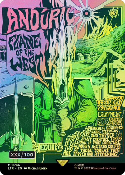 Anduril, Flame of the West (Borderless Poster) (Serial Numbered) (LTR-746) - The Lord of the Rings: Tales of Middle-earth Foil
