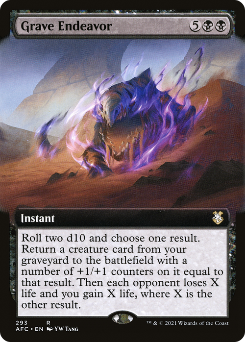 Grave Endeavor (Extended Art) (AFC-293) - Forgotten Realms Commander: (Extended Art)