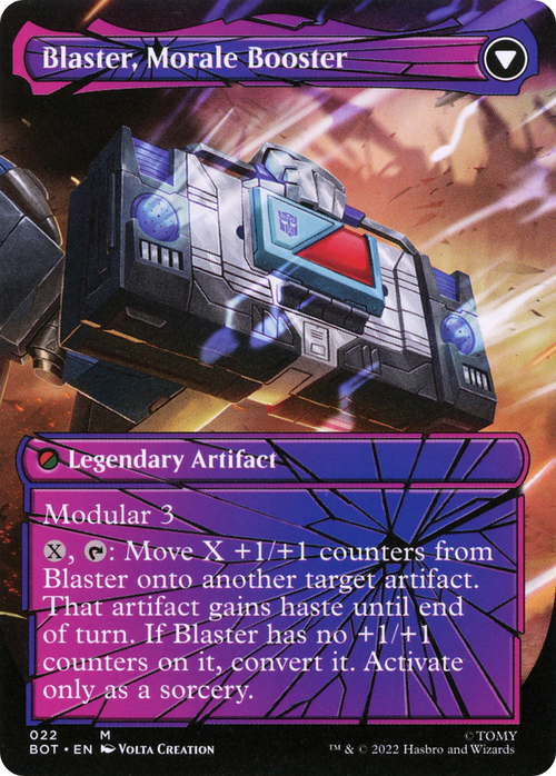 Blaster, Combat DJ (Shattered Glass) (BOT-022) - Transformers: (convertdfc, shatteredglass) (Borderless) Foil