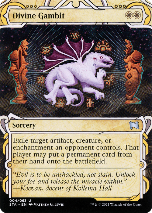 Divine Gambit (STA-004) - Strixhaven Mystical Archive: (Showcase) (Borderless)