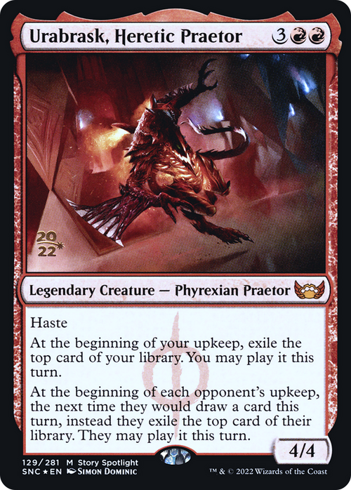 Urabrask, Heretic Praetor (PRE-129) - Streets of New Capenna Promos Foil
