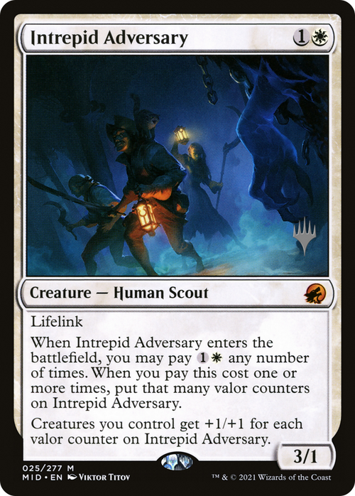 Intrepid Adversary (PPMID-25P) - Innistrad: Midnight Hunt Promos