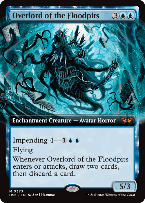 Overlord of the Floodpits (Extended Art) (DSK-373) - Duskmourn: House of Horror: (Extended Art, enchantment)