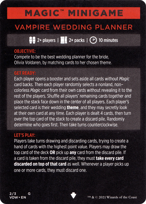 Vampire Wedding Planner // Vampire Wedding Planner (cont'd) (MVOW-002) - Innistrad: Crimson Vow Minigames