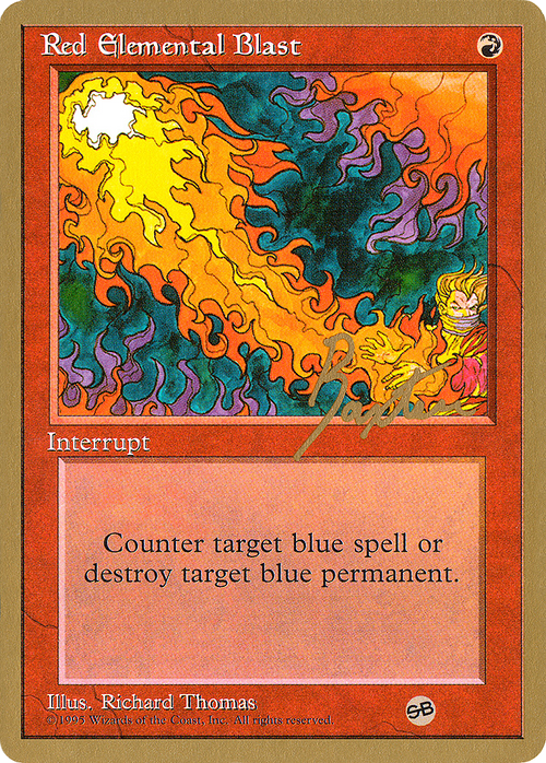 Red Elemental Blast - 1996 George Baxter (4ED) (SB) (WCD-) - Pro Tour Collector Set
