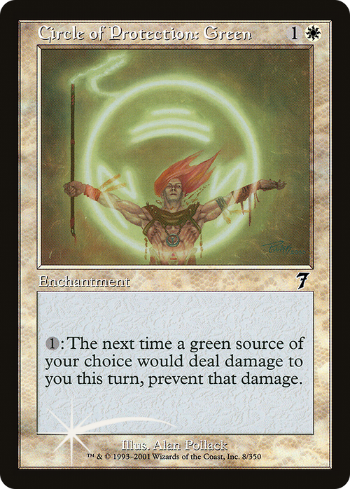 Circle of Protection: Green (7ED-008) - 7th Edition Foil