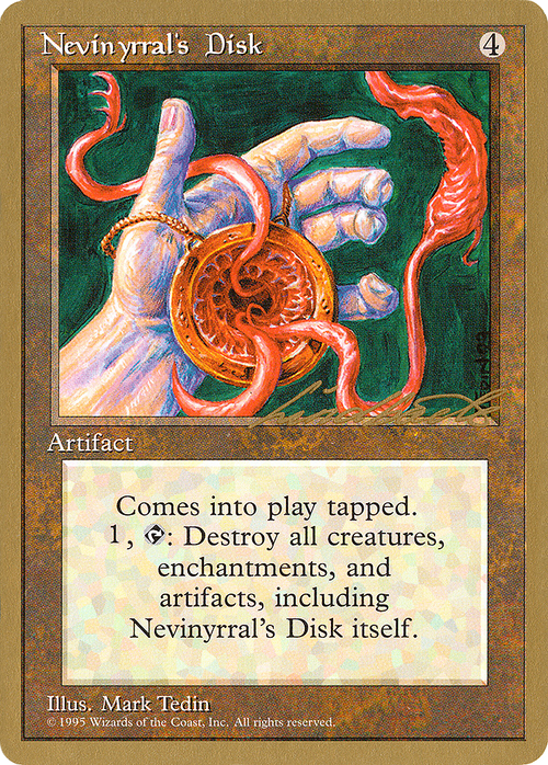 Nevinyrral's Disk - 1996 Leon Lindback (4ED) (WCD-) - Pro Tour Collector Set
