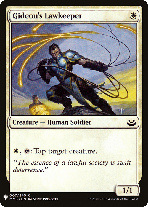Gideon's Lawkeeper (LIST-MM3-7) - The List