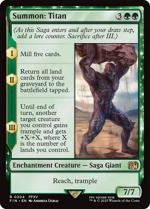Summon: Titan (FIN-204) - FINAL FANTASY: (enchantment) Foil