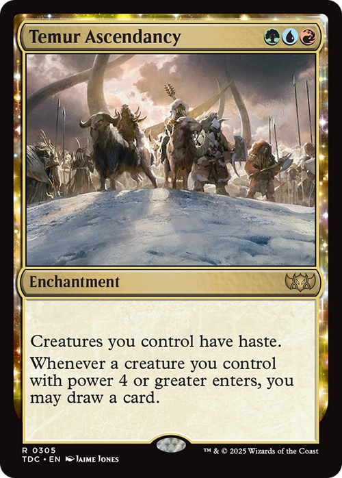Temur Ascendancy (TDC-305) - Commander: Tarkir: Dragonstorm: (enchantment)