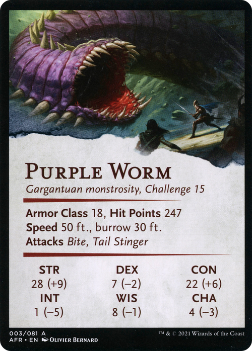 Purple Worm // Purple Worm (AAFR-003) - Adventures in the Forgotten Realms Art Series (Borderless)