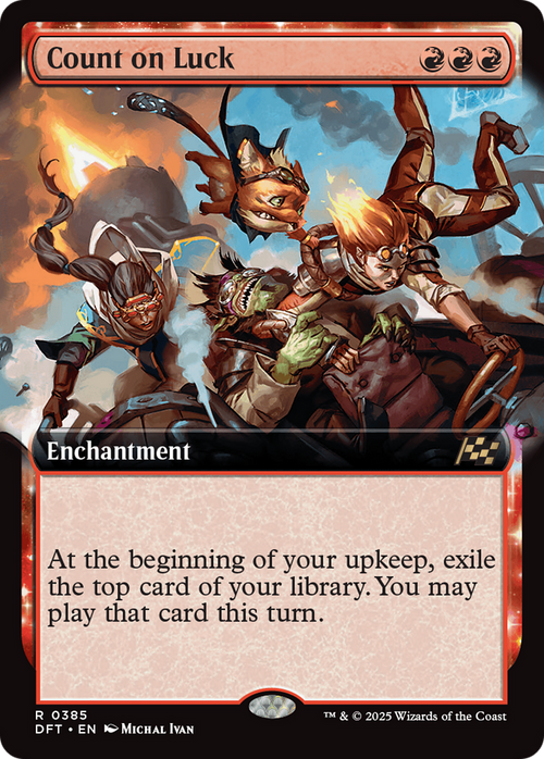 Count on Luck (Extended Art) (DFT-385) - Aetherdrift: (enchantment, Extended Art)