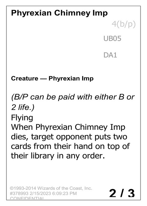Phyrexian Chimney Imp (UNK-) - Unknown Event
