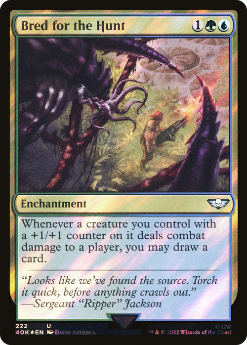 Bred for the Hunt (Surge Foil) (40K-222) - Warhammer 40,000 Commander Foil