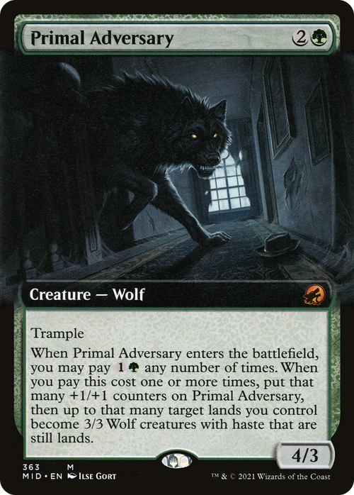 Primal Adversary (Extended Art) (MID-363) - Innistrad: Midnight Hunt: (Extended Art)