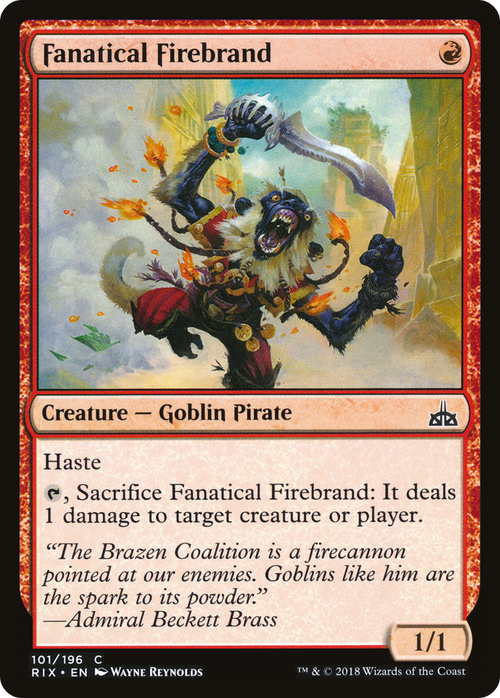 Fanatical Firebrand (RIX-101) - Rivals of Ixalan Foil