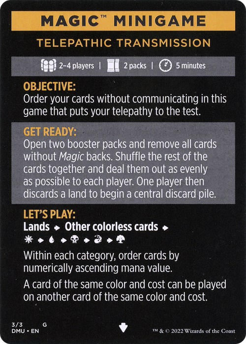 Telepathic Transmission // Telepathic Transmission (cont'd) (MDMU-003) - Dominaria United Minigames