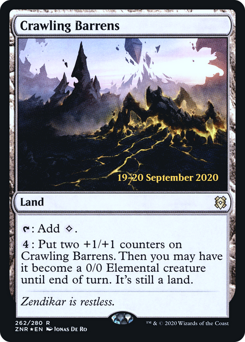 Crawling Barrens (PRE-262S) - Zendikar Rising Promos Foil