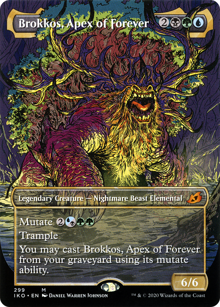 Brokkos, Apex of Forever (Showcase) (IKO-299) - Ikoria: Lair of Behemoths: (Showcase) (Borderless) Foil
