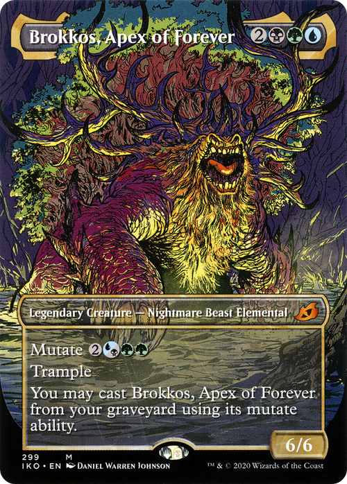 Brokkos, Apex of Forever (Showcase) (IKO-299) - Ikoria: Lair of Behemoths: (Showcase) (Borderless) Foil