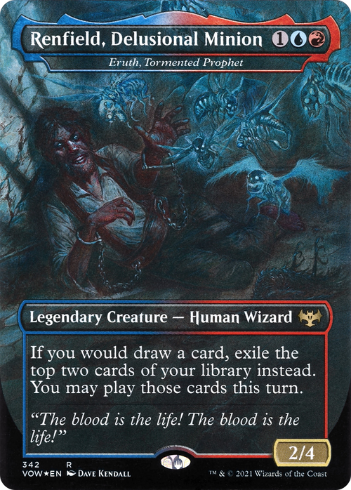 Renfield, Delusional Minion - Eruth, Tormented Prophet (VOW-342) - Innistrad: Crimson Vow / Renfield, Delusional Minion (Borderless) Foil
