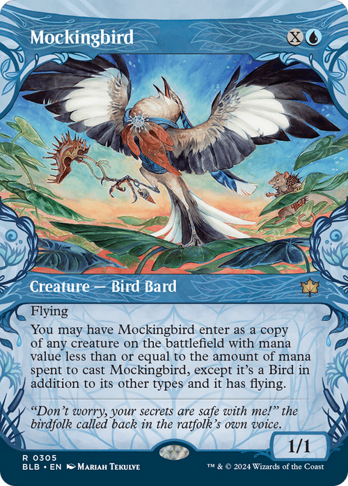 Mockingbird (Showcase) (BLB-305) - Bloomburrow: (Showcase) (Borderless)