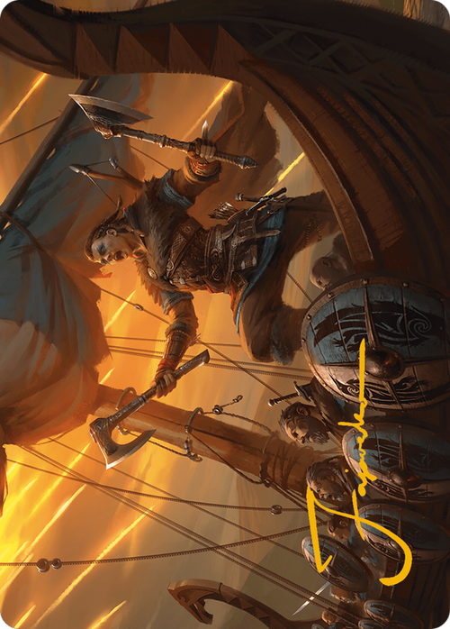 Eivor, Battle-Ready Art Card (Gold-Stamped Signature) (ASACR-018) - Assassin's Creed Art Series (Borderless)