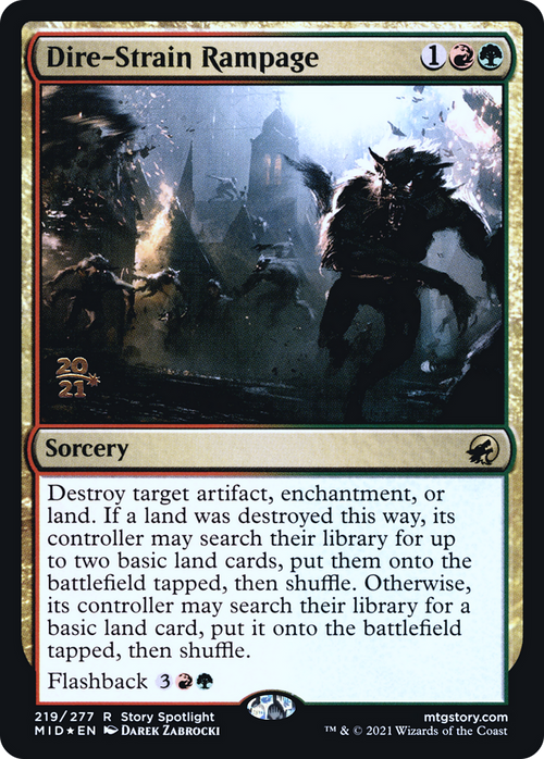 Dire-Strain Rampage (PRE-219S) - Innistrad: Midnight Hunt Promos Foil