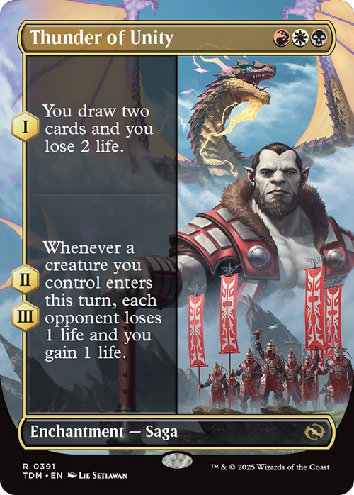 Thunder of Unity (Borderless) (TDM-391) - Tarkir: Dragonstorm: (enchantment) Foil