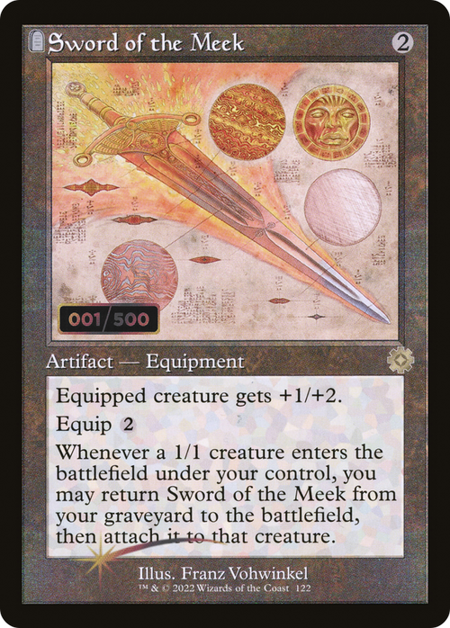 Sword of the Meek (Schematic) (Serial Numbered) (BRR-122) - The Brothers' War Retro Artifacts: (tombstone) Foil