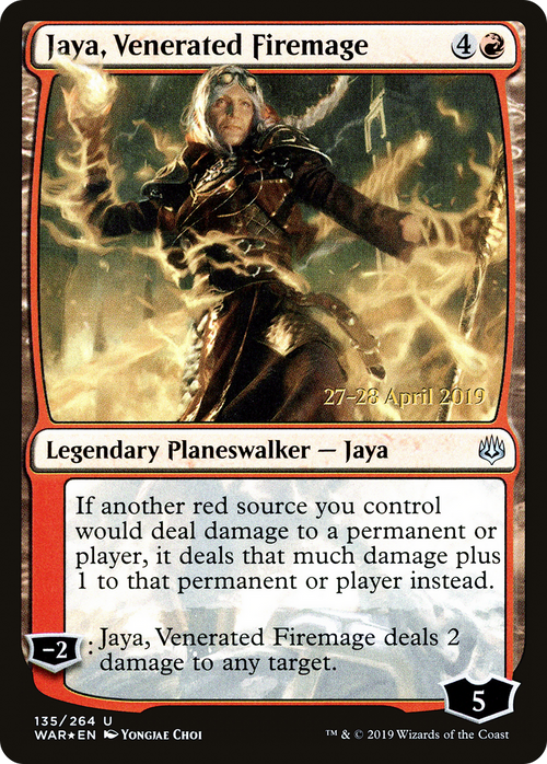 Jaya, Venerated Firemage (PRE-135S) - War of the Spark Promos Foil