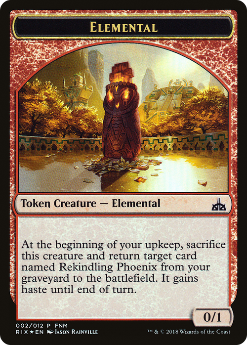 City's Blessing // Elemental Double-sided Token (FNM-002) - Friday Night Magic 2018 Foil
