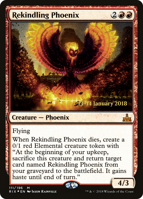 Rekindling Phoenix (PRE-111S) - Rivals of Ixalan Promos Foil