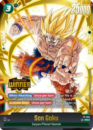 Son Goku - FP-034 (Release Event Winner) (FP-034) - Fusion World Promotion Cards and Packs Holofoil