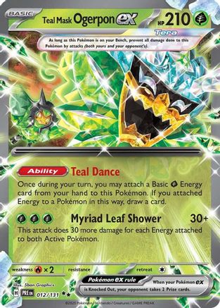 Teal Mask Ogerpon ex 012/131  - Holofoil SV Prismatic Evolutions - Double Rare