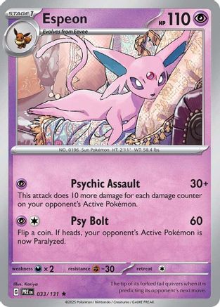 Espeon 033  - Reverse Holofoil SV Prismatic Evolutions - Rare