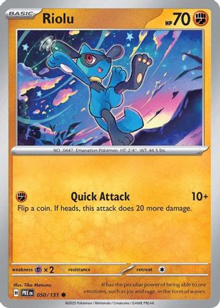 Riolu 050  - Reverse Holofoil SV Prismatic Evolutions - Common