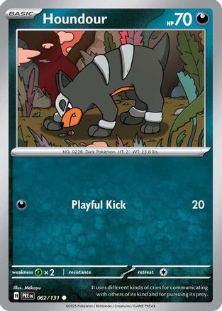 Houndour 062  - Reverse Holofoil SV Prismatic Evolutions - Common