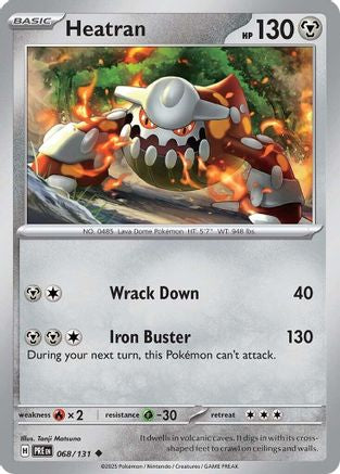 Heatran 068  - Reverse Holofoil SV Prismatic Evolutions - Uncommon
