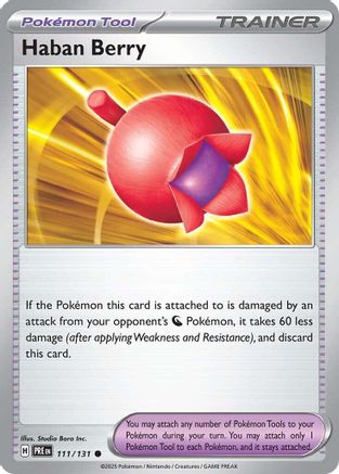 Haban Berry 111  - Reverse Holofoil SV Prismatic Evolutions - Common